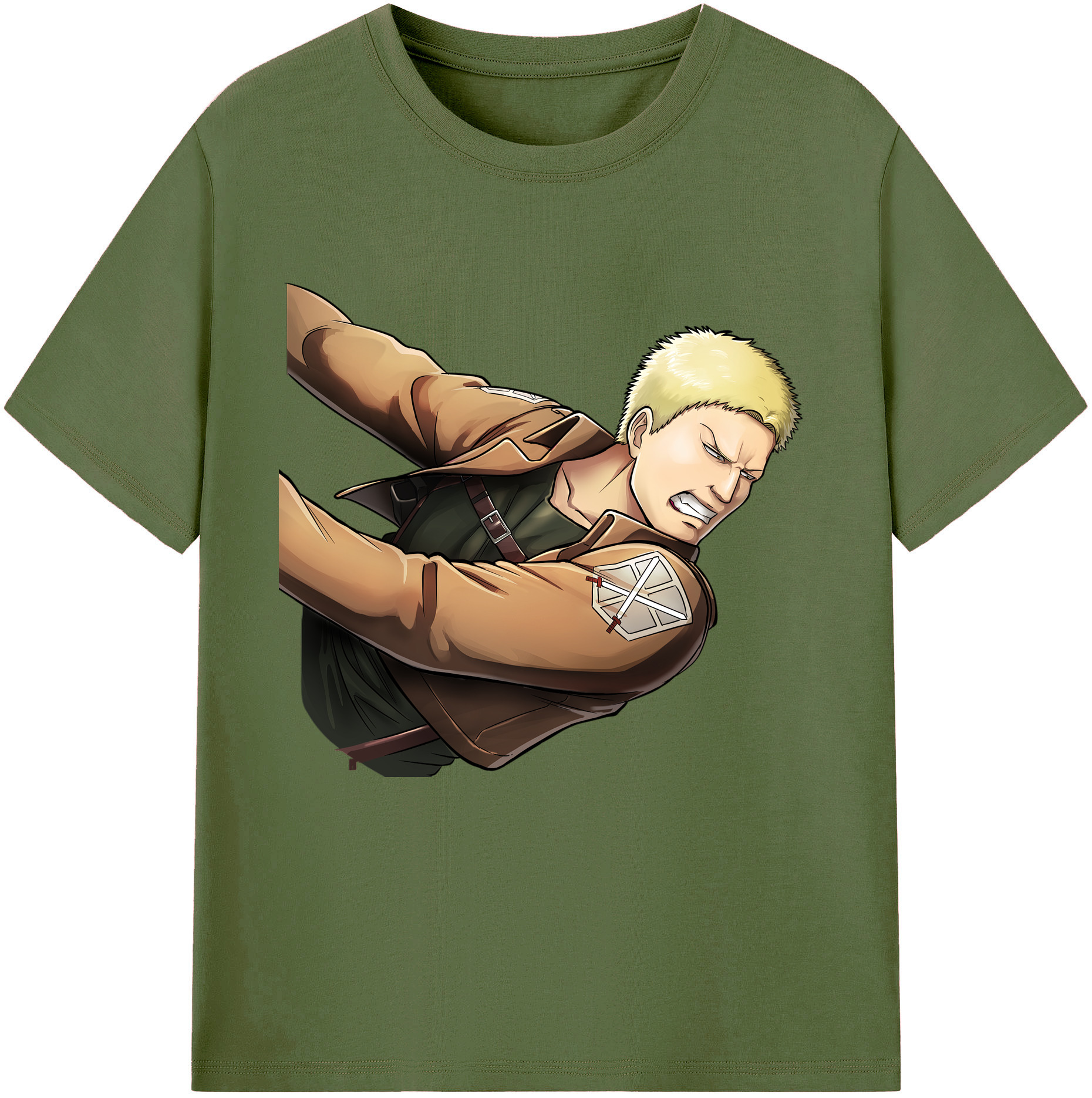 （画像用） 進撃の巨人 ライナー・ブラウン Attack on Titan Reiner Braun 綿100％半袖Tシャツ（フロントプリント）